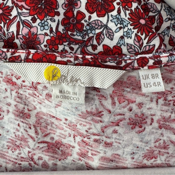 Boden Square Neck Jersey Cotton Floral Milkmaid Dress Puff Sleeves Size 4 - Picture 9 of 10